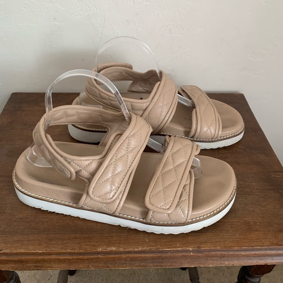 Seychelles New to This Quilted Leather Sandal Nude sz 10 - Picture 3 of 16